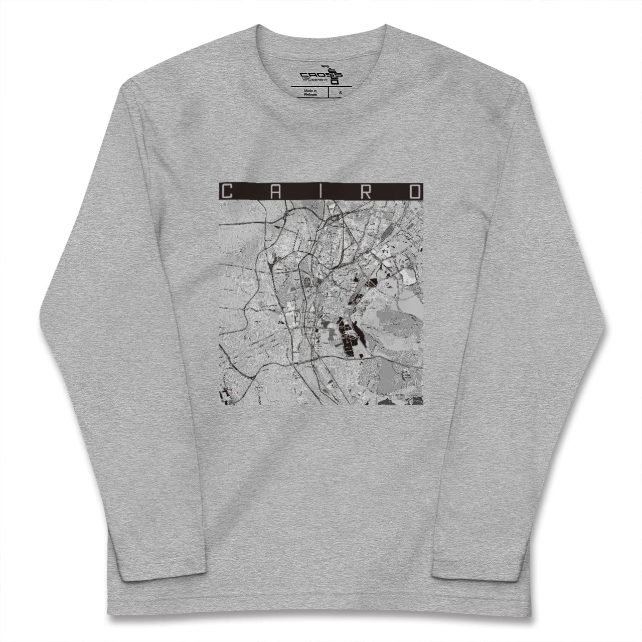 【カイロ(エジプト)】地図柄ロングスリーブTシャツ