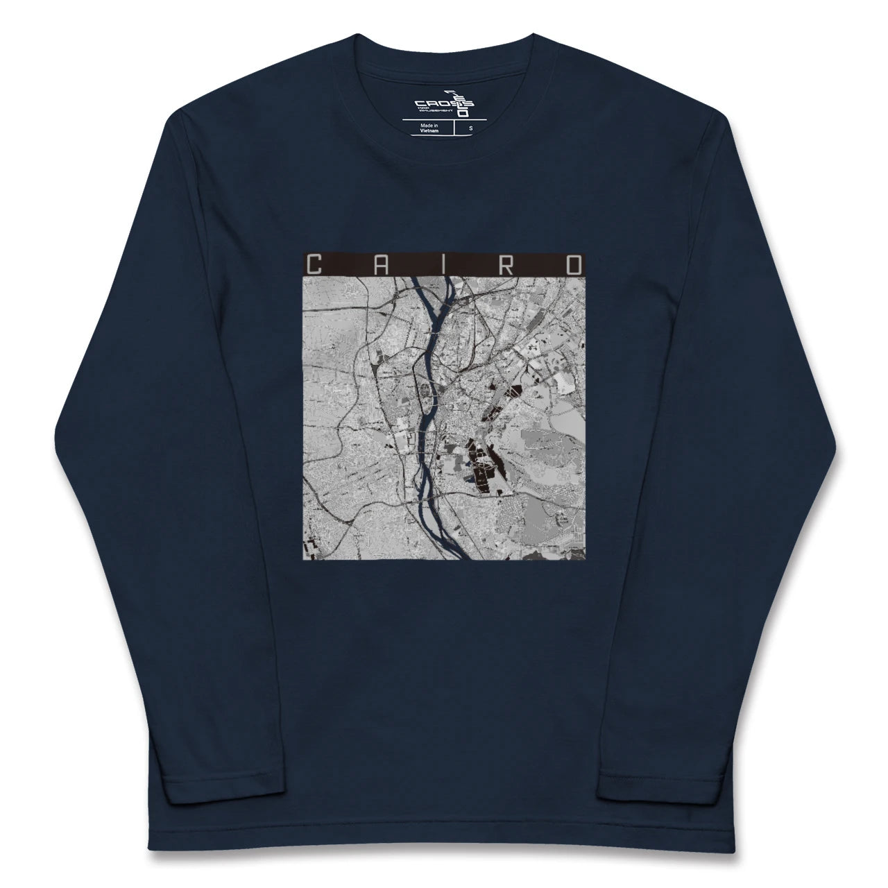 【カイロ(エジプト)】地図柄ロングスリーブTシャツ