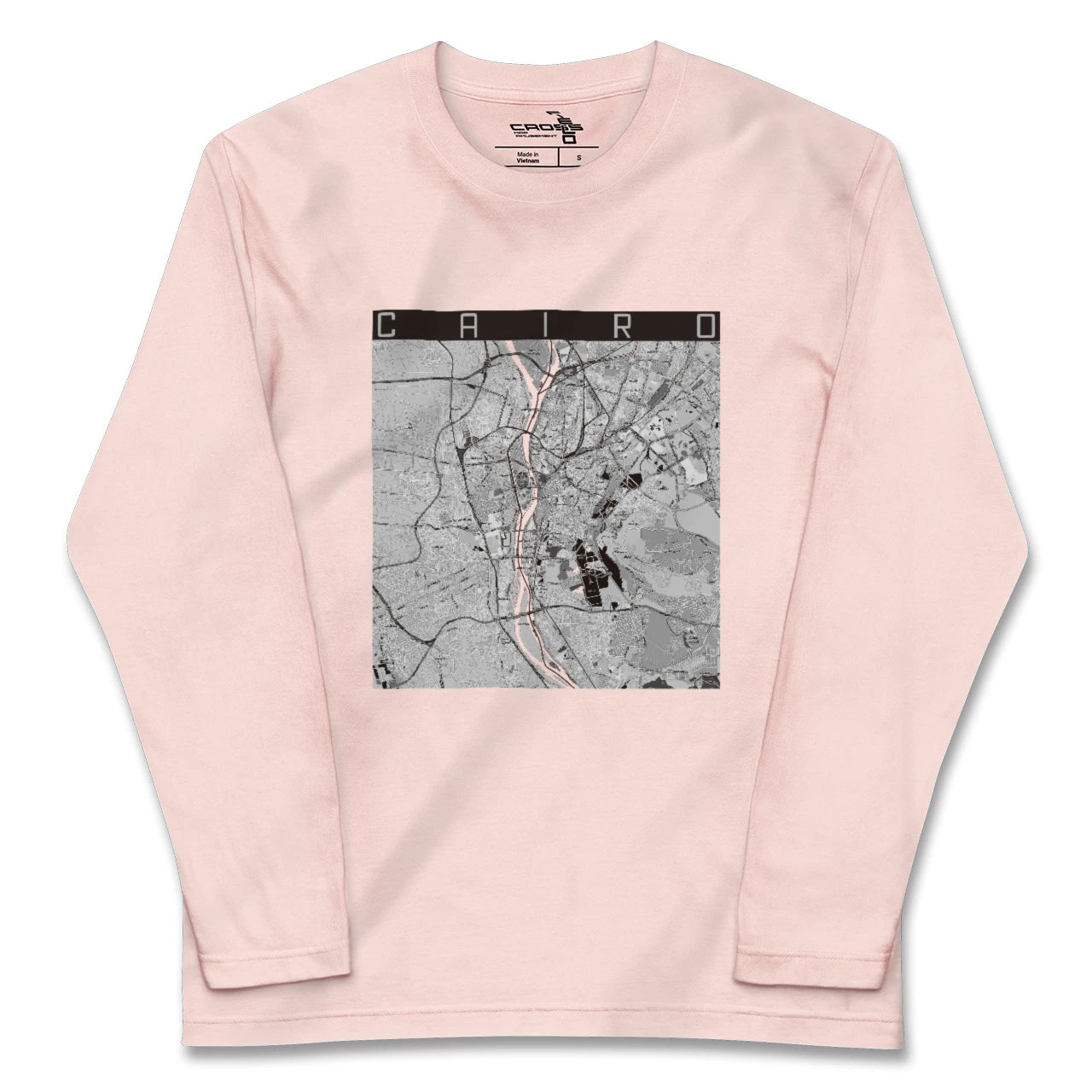 【カイロ(エジプト)】地図柄ロングスリーブTシャツ