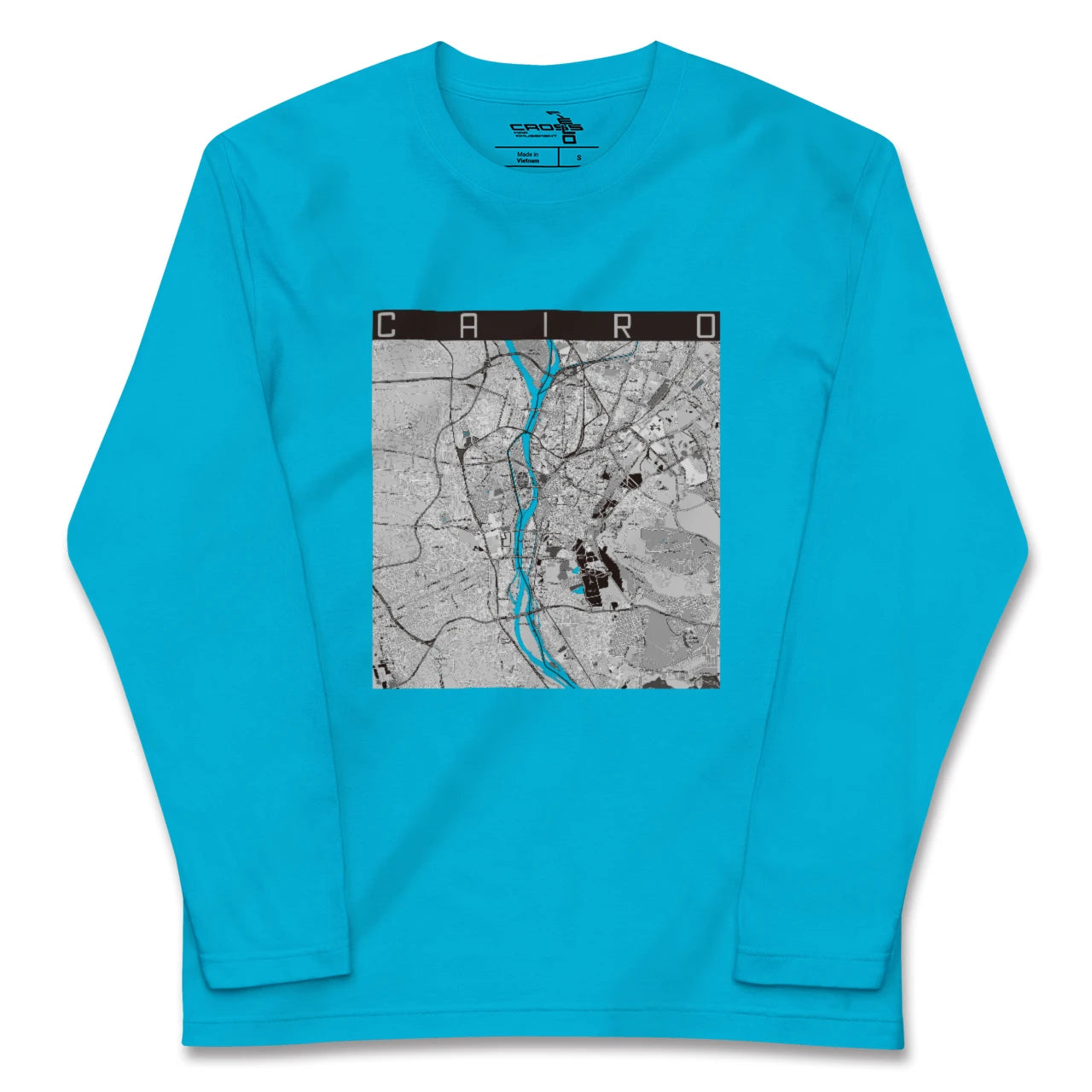 【カイロ(エジプト)】地図柄ロングスリーブTシャツ