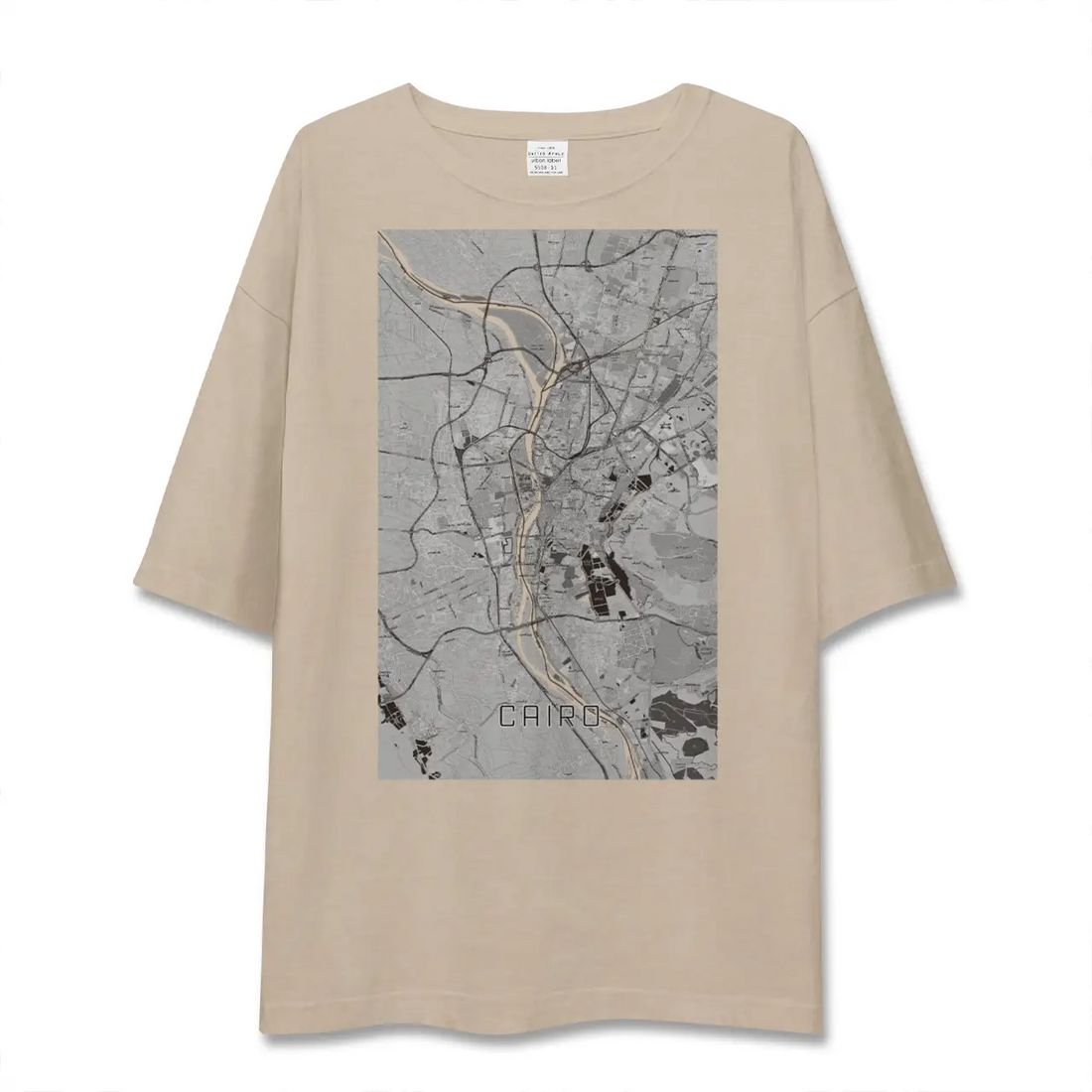 【カイロ(エジプト)】地図柄ビッグシルエットTシャツ
