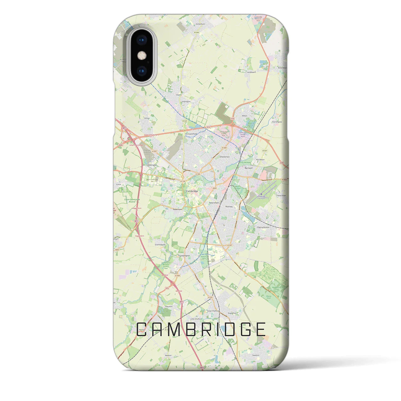 【ケンブリッジ(イギリス)】地図柄iPhoneケース(バックカバータイプ)