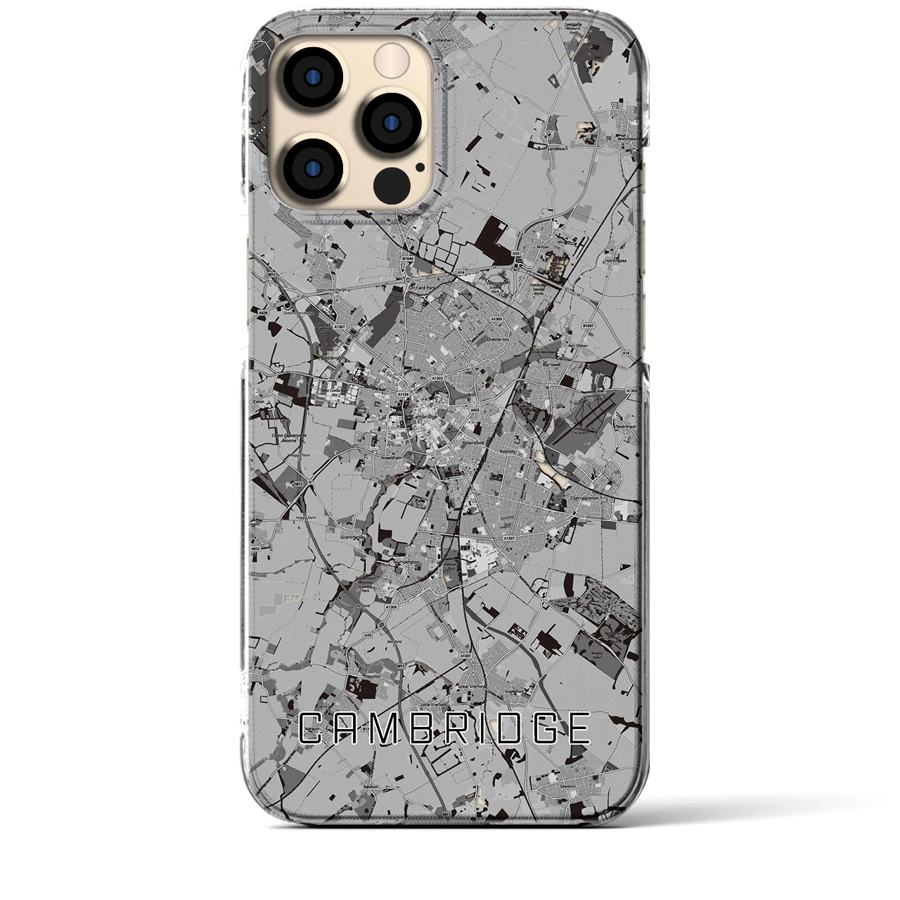 【ケンブリッジ(イギリス)】地図柄iPhoneケース(クリアタイプ)