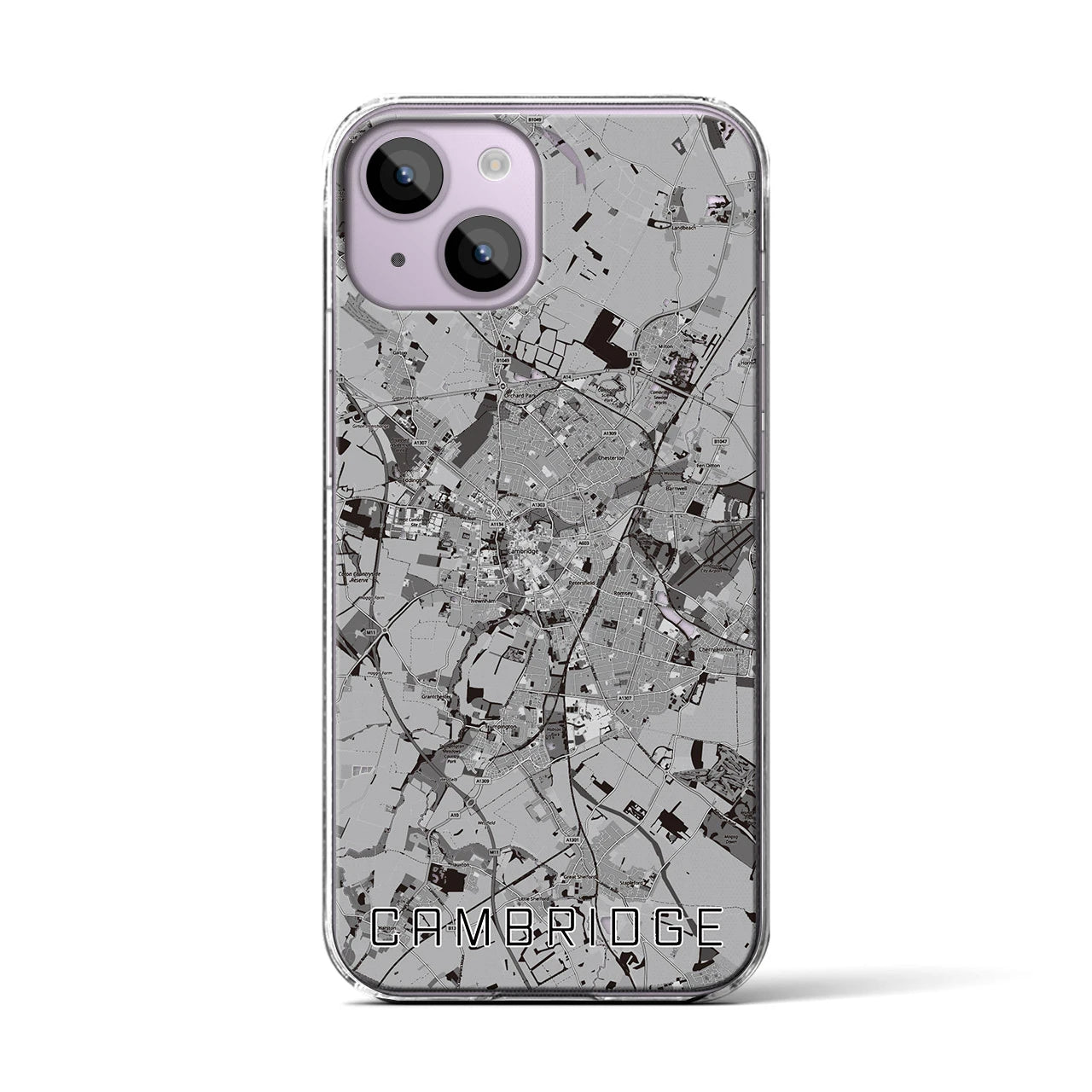 【ケンブリッジ(イギリス)】地図柄iPhoneケース(クリアタイプ)