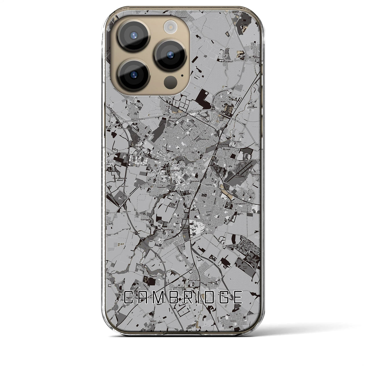 【ケンブリッジ(イギリス)】地図柄iPhoneケース(クリアタイプ)