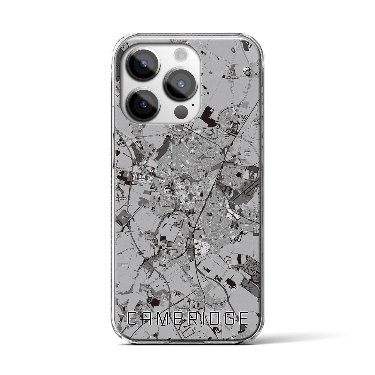 【ケンブリッジ(イギリス)】地図柄iPhoneケース(クリアタイプ)