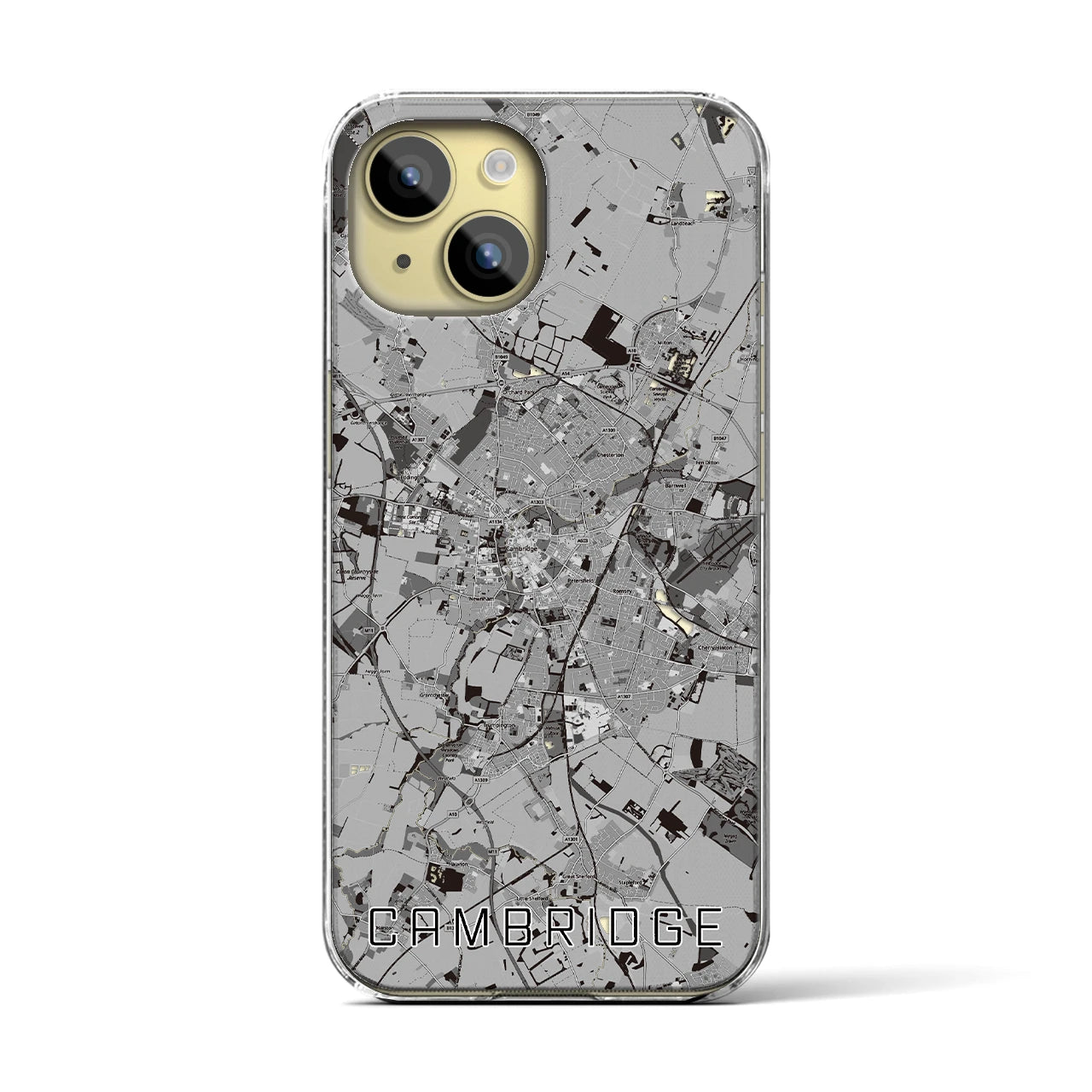 【ケンブリッジ(イギリス)】地図柄iPhoneケース(クリアタイプ)