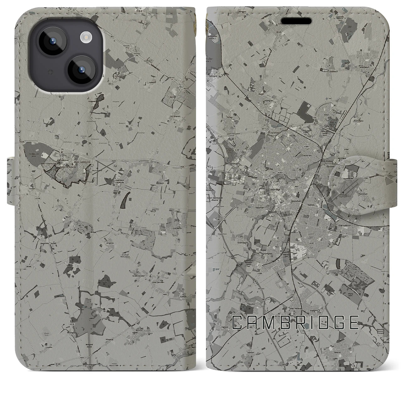 【ケンブリッジ(イギリス)】地図柄iPhoneケース(手帳タイプ)