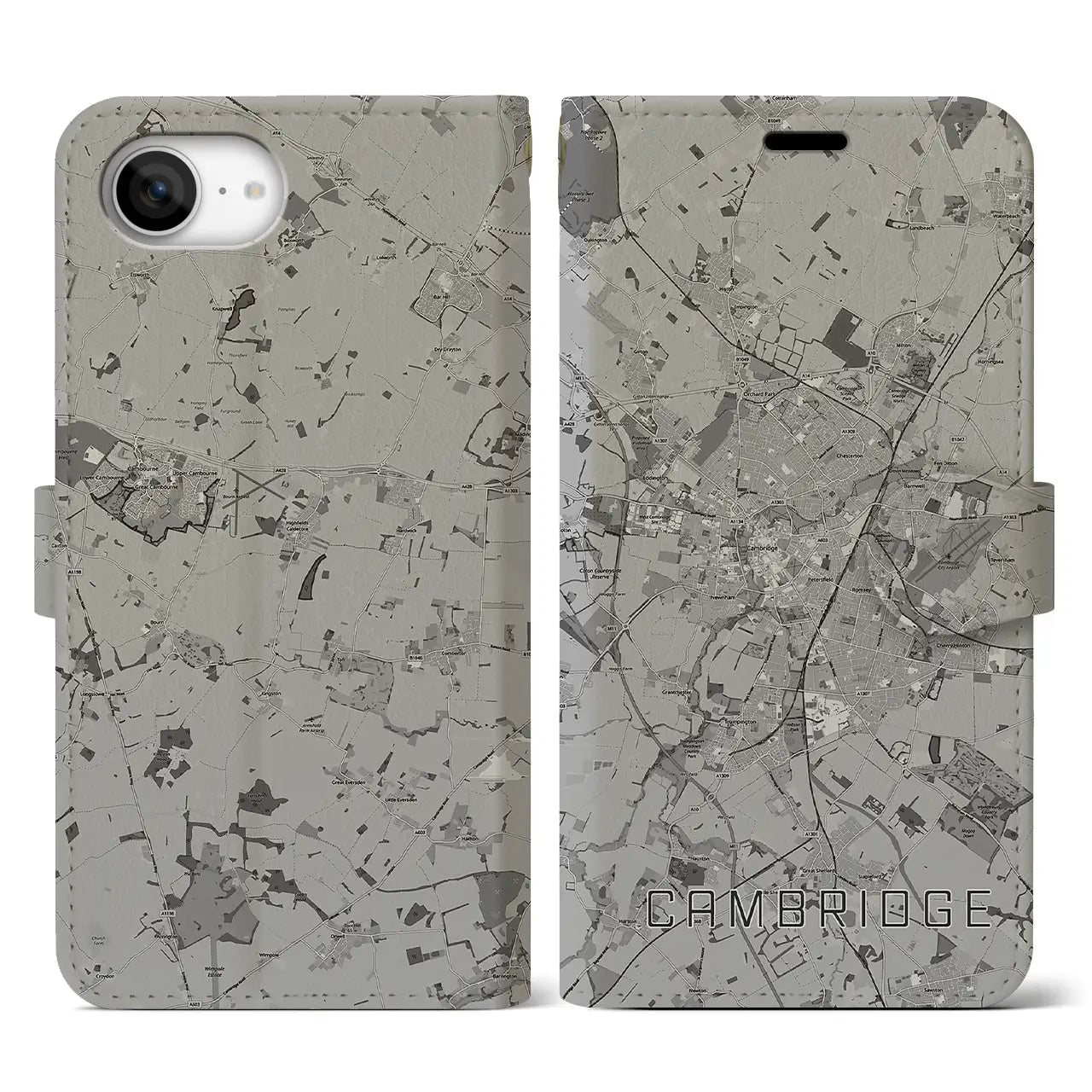 【ケンブリッジ(イギリス)】地図柄iPhoneケース(手帳タイプ)