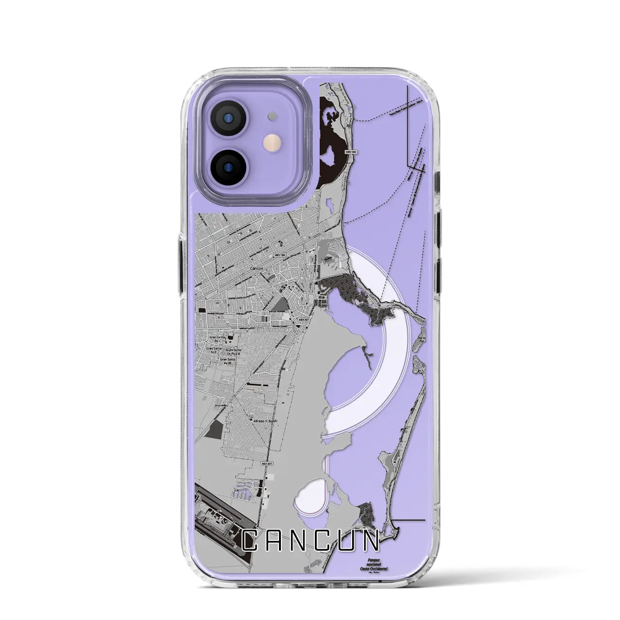 【カンクン(メキシコ)】地図柄iPhoneケース(MagSafeタイプ)