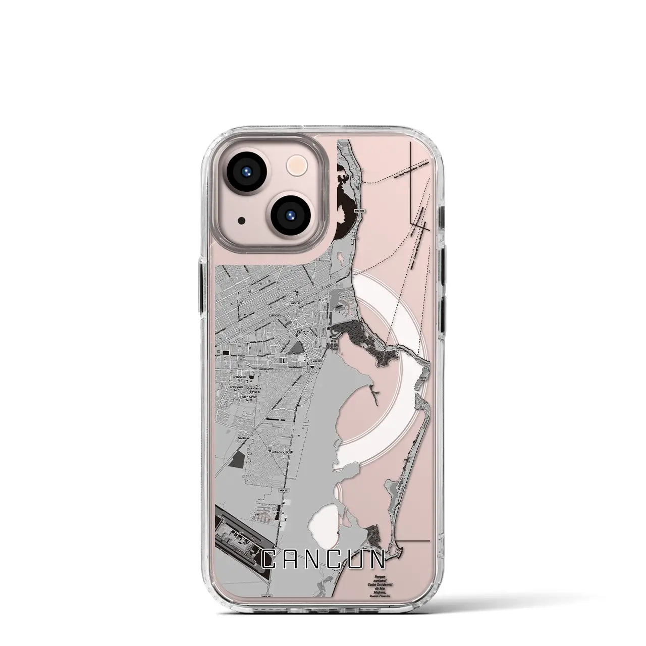 【カンクン(メキシコ)】地図柄iPhoneケース(MagSafeタイプ)