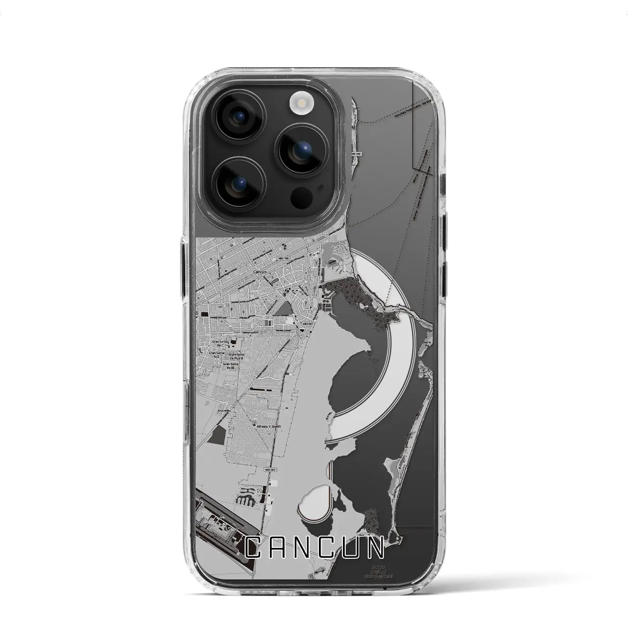 【カンクン(メキシコ)】地図柄iPhoneケース(MagSafeタイプ)