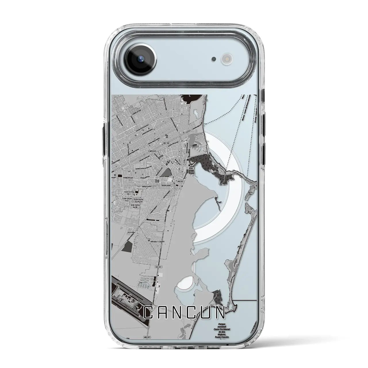 【カンクン(メキシコ)】地図柄iPhoneケース(MagSafeタイプ)
