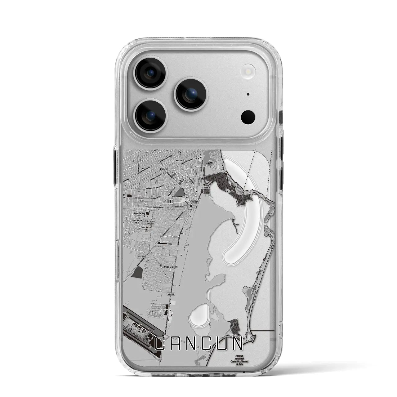 【カンクン(メキシコ)】地図柄iPhoneケース(MagSafeタイプ)