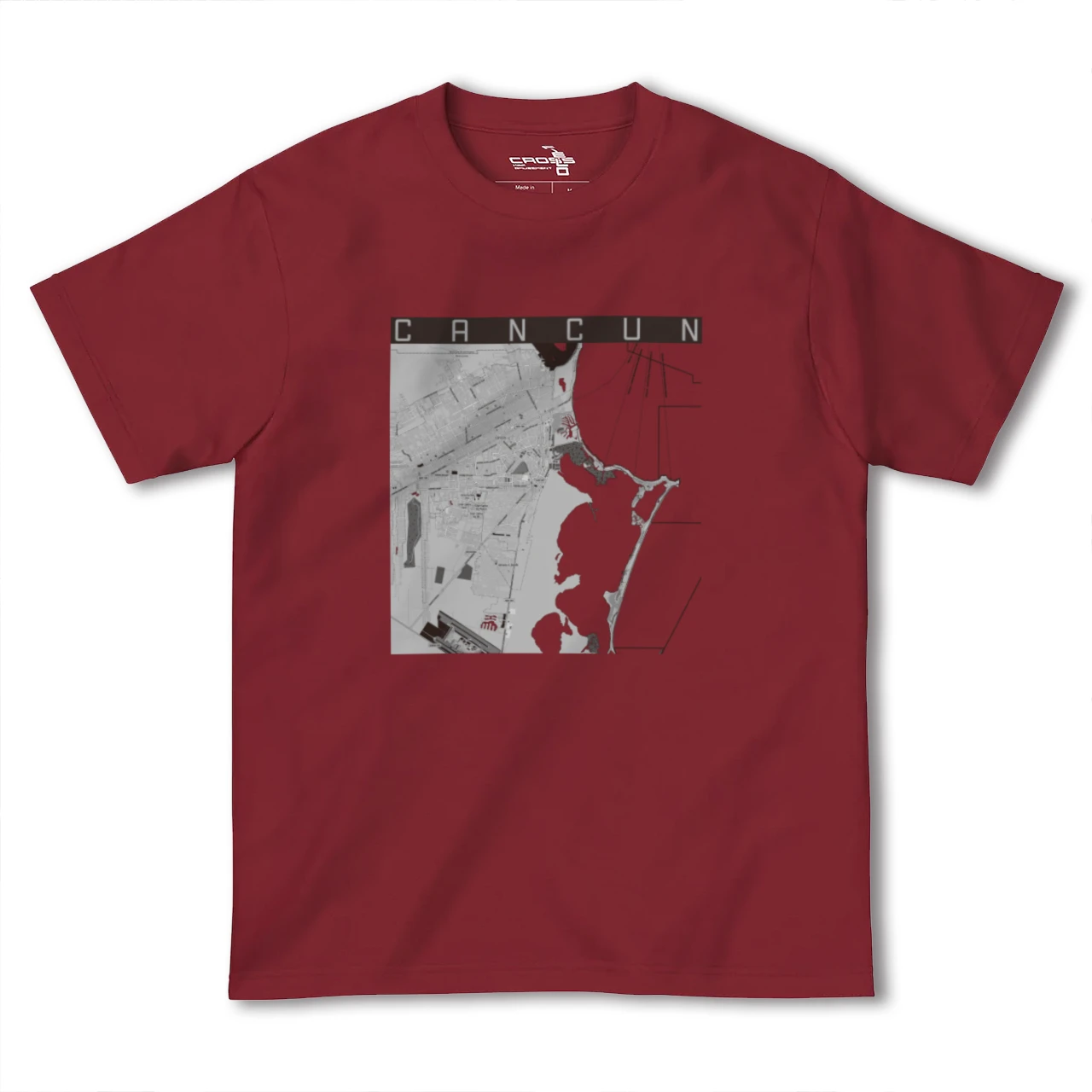 【カンクン(メキシコ)】地図柄ヘビーウェイトTシャツ