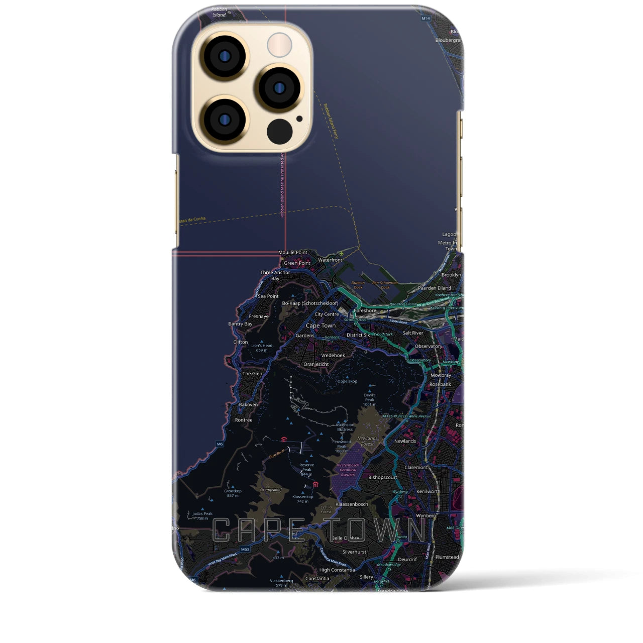 【ケープタウン(南アフリカ)】地図柄iPhoneケース(バックカバータイプ)