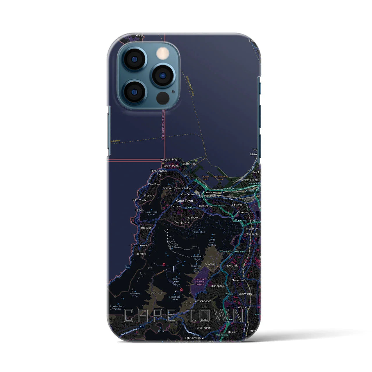 【ケープタウン(南アフリカ)】地図柄iPhoneケース(バックカバータイプ)