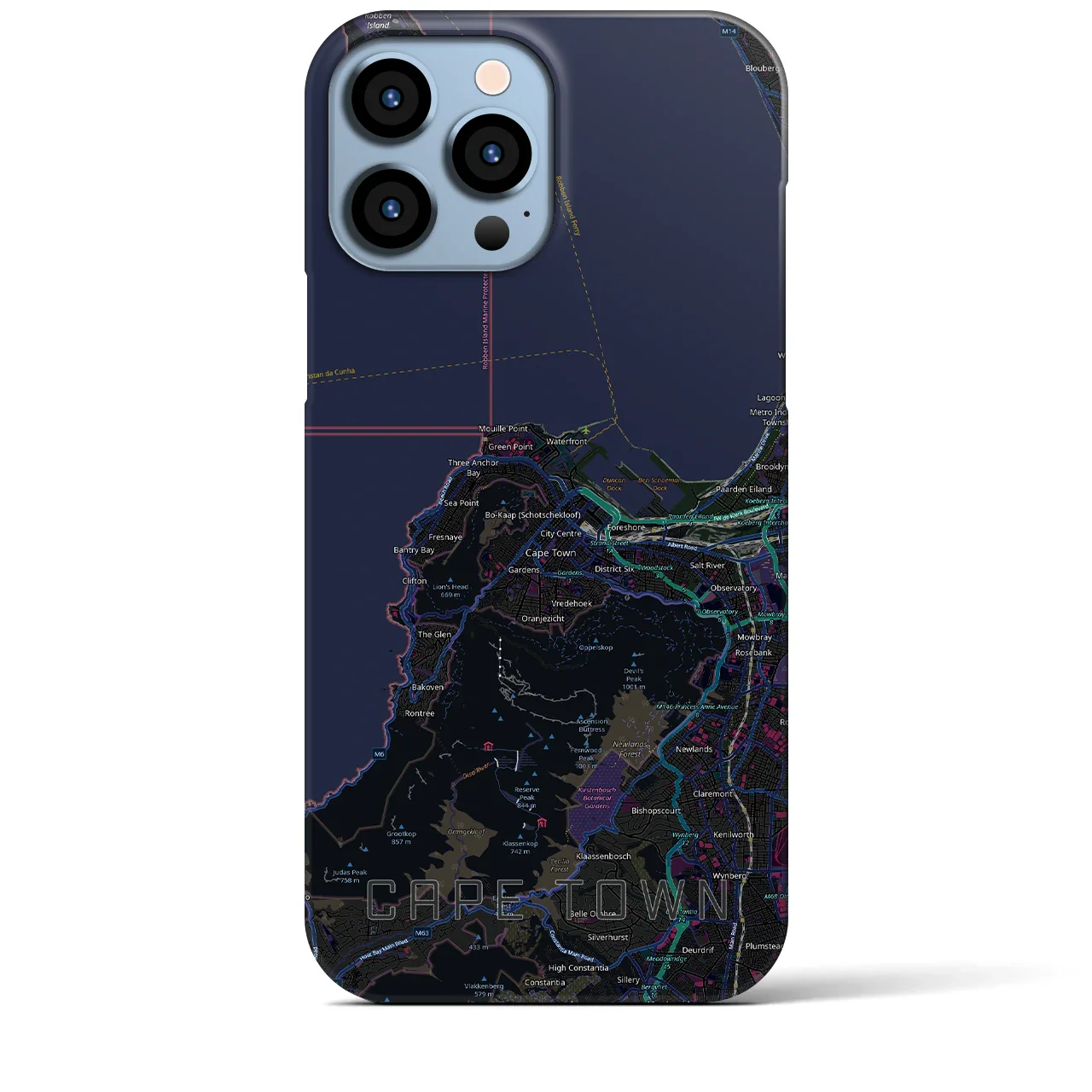 【ケープタウン(南アフリカ)】地図柄iPhoneケース(バックカバータイプ)