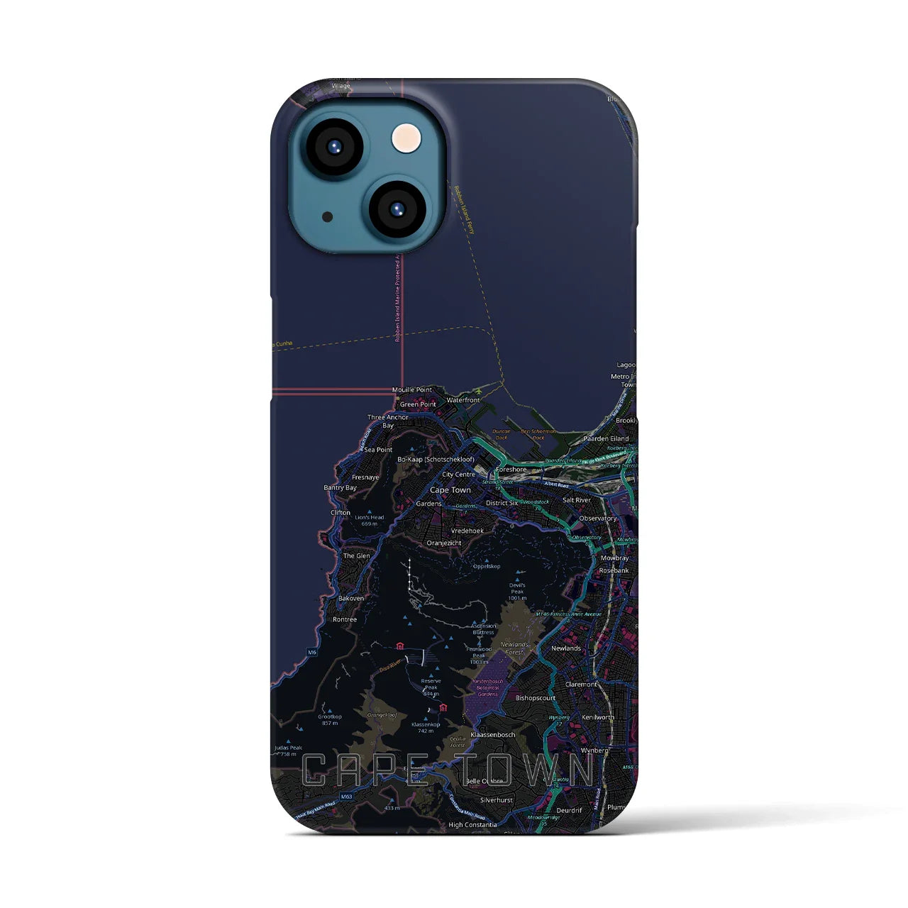 【ケープタウン(南アフリカ)】地図柄iPhoneケース(バックカバータイプ)