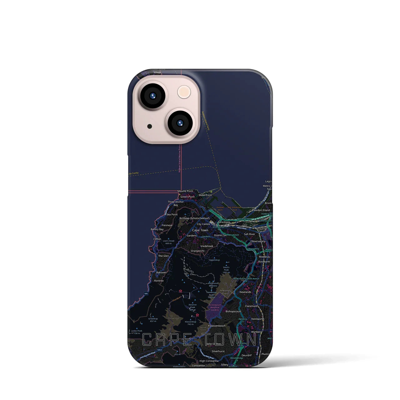 【ケープタウン(南アフリカ)】地図柄iPhoneケース(バックカバータイプ)