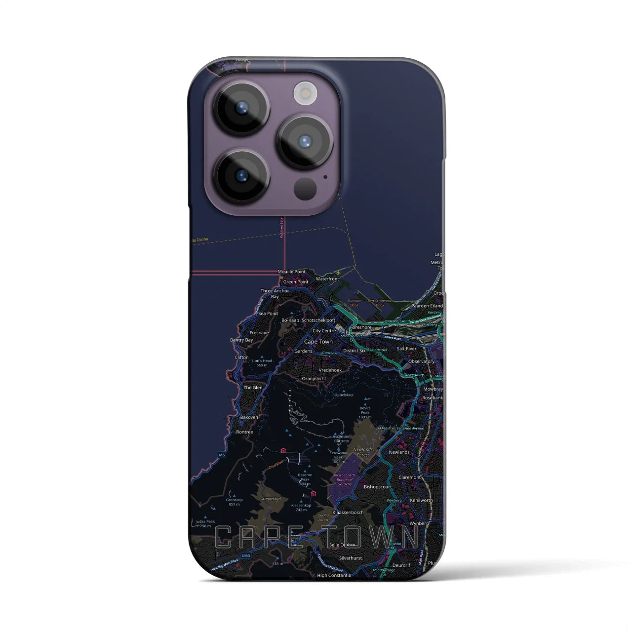 【ケープタウン(南アフリカ)】地図柄iPhoneケース(バックカバータイプ)