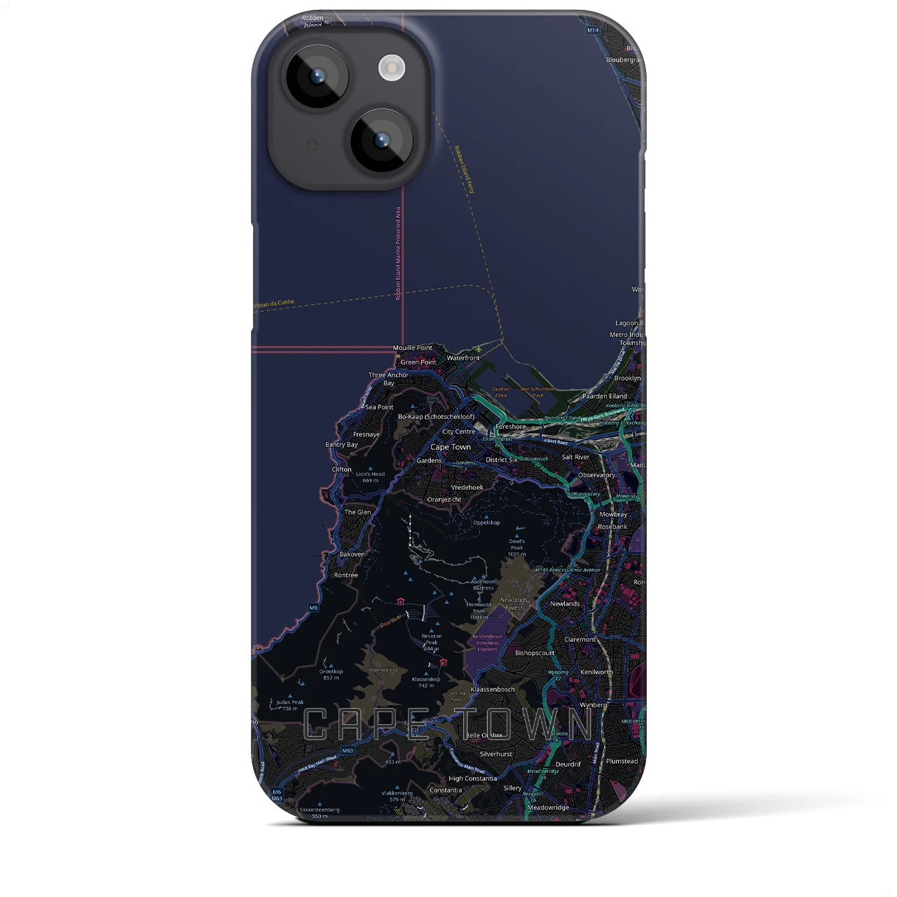 【ケープタウン(南アフリカ)】地図柄iPhoneケース(バックカバータイプ)