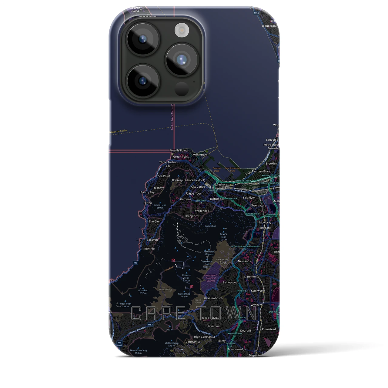 【ケープタウン(南アフリカ)】地図柄iPhoneケース(バックカバータイプ)