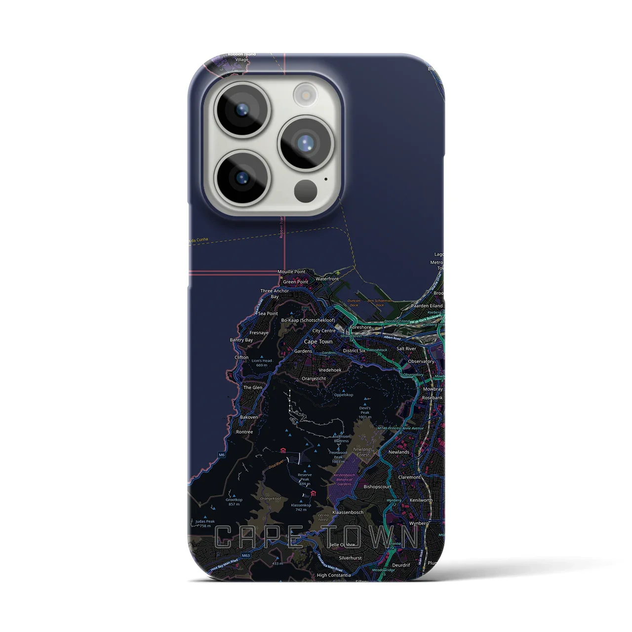 【ケープタウン(南アフリカ)】地図柄iPhoneケース(バックカバータイプ)