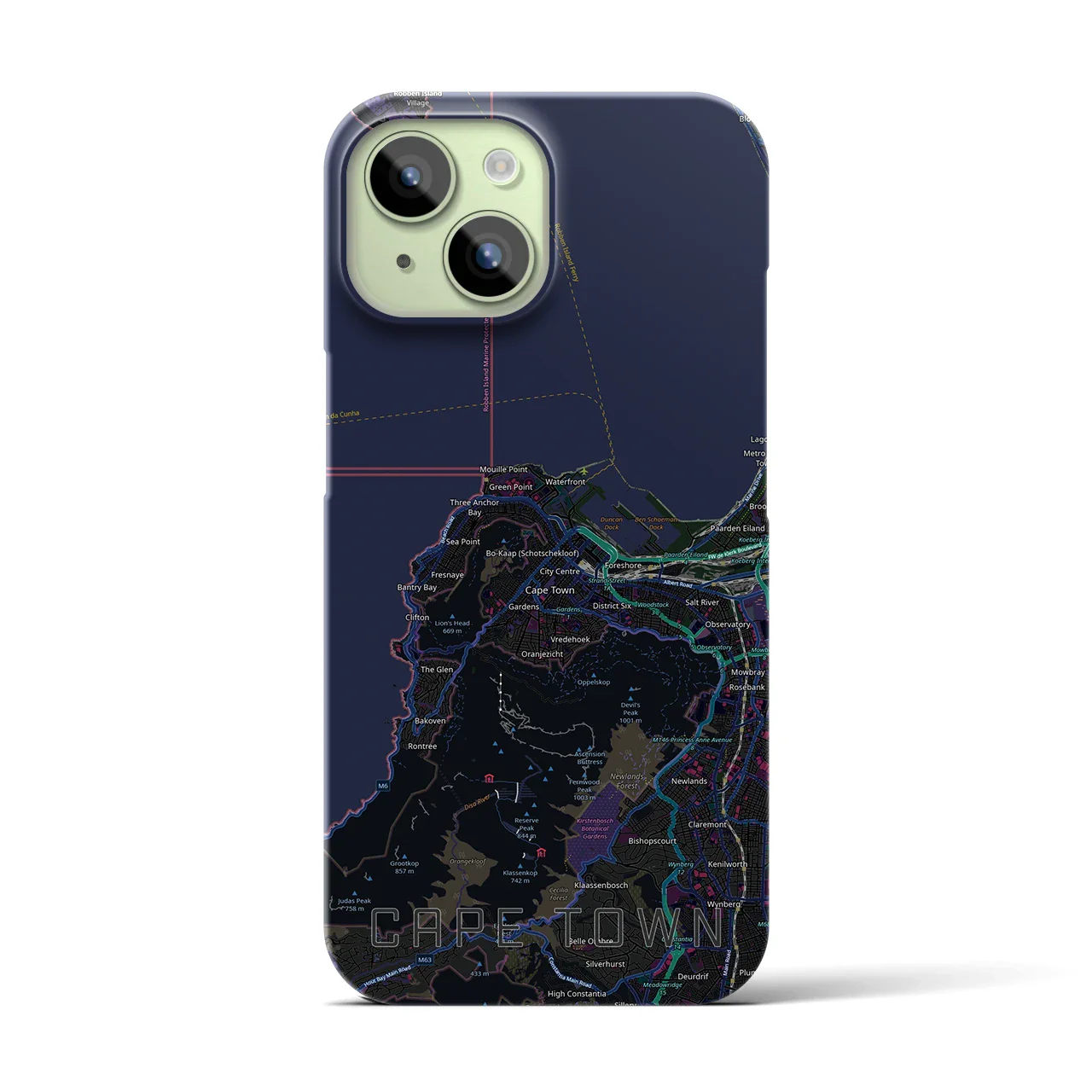 【ケープタウン(南アフリカ)】地図柄iPhoneケース(バックカバータイプ)