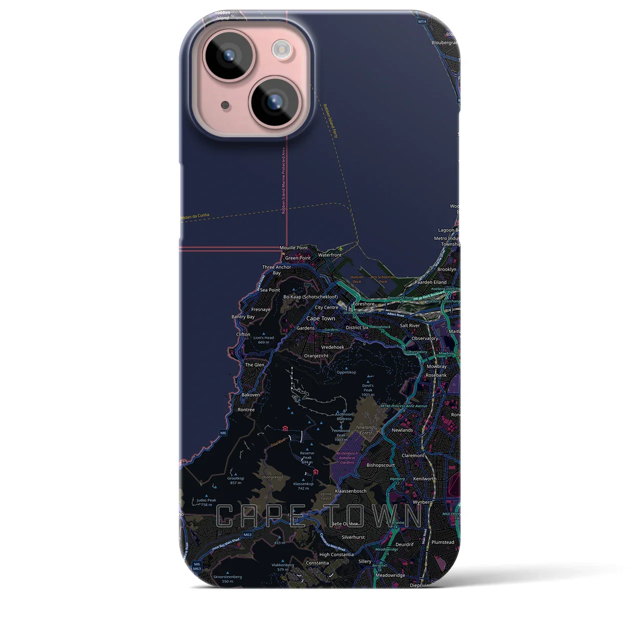 【ケープタウン(南アフリカ)】地図柄iPhoneケース(バックカバータイプ)