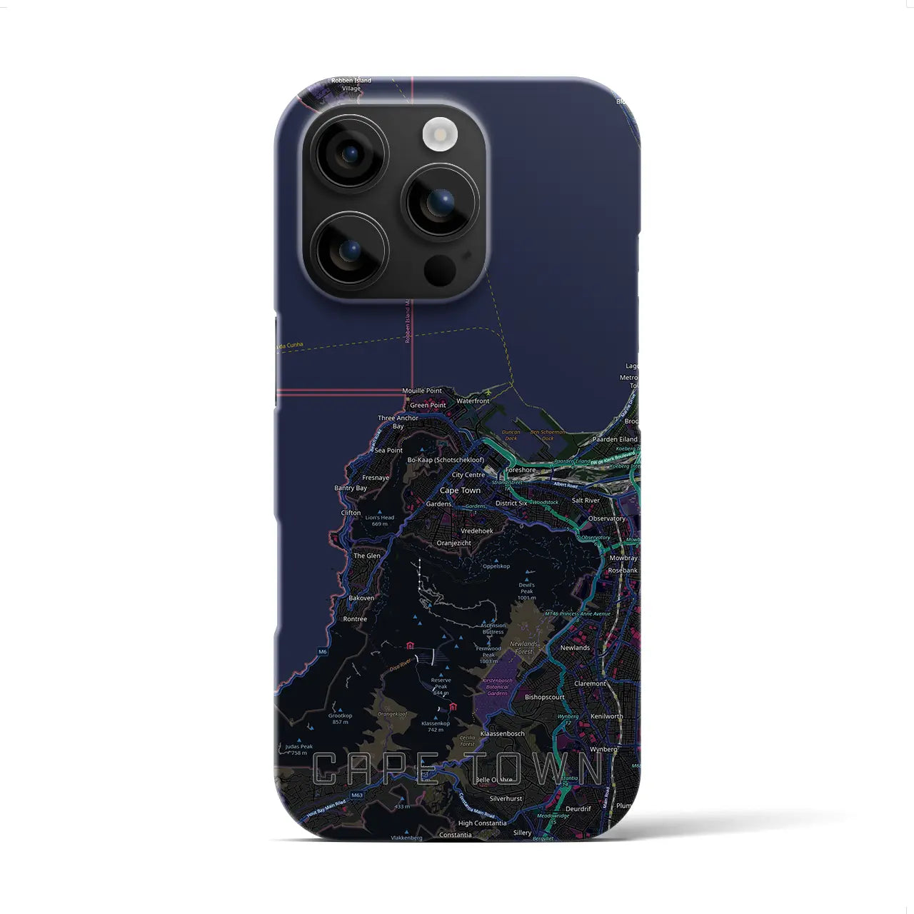 【ケープタウン(南アフリカ)】地図柄iPhoneケース(バックカバータイプ)