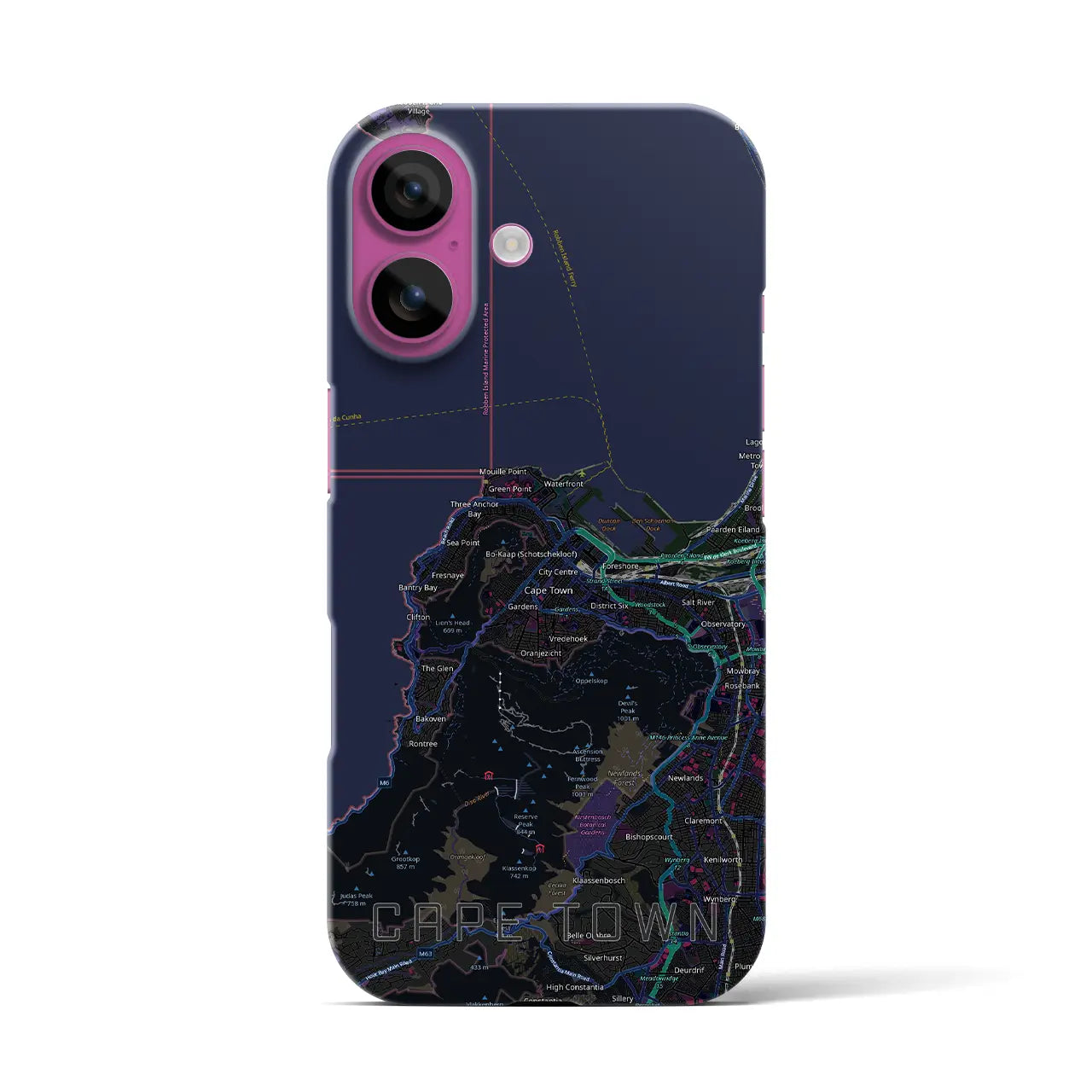 【ケープタウン(南アフリカ)】地図柄iPhoneケース(バックカバータイプ)