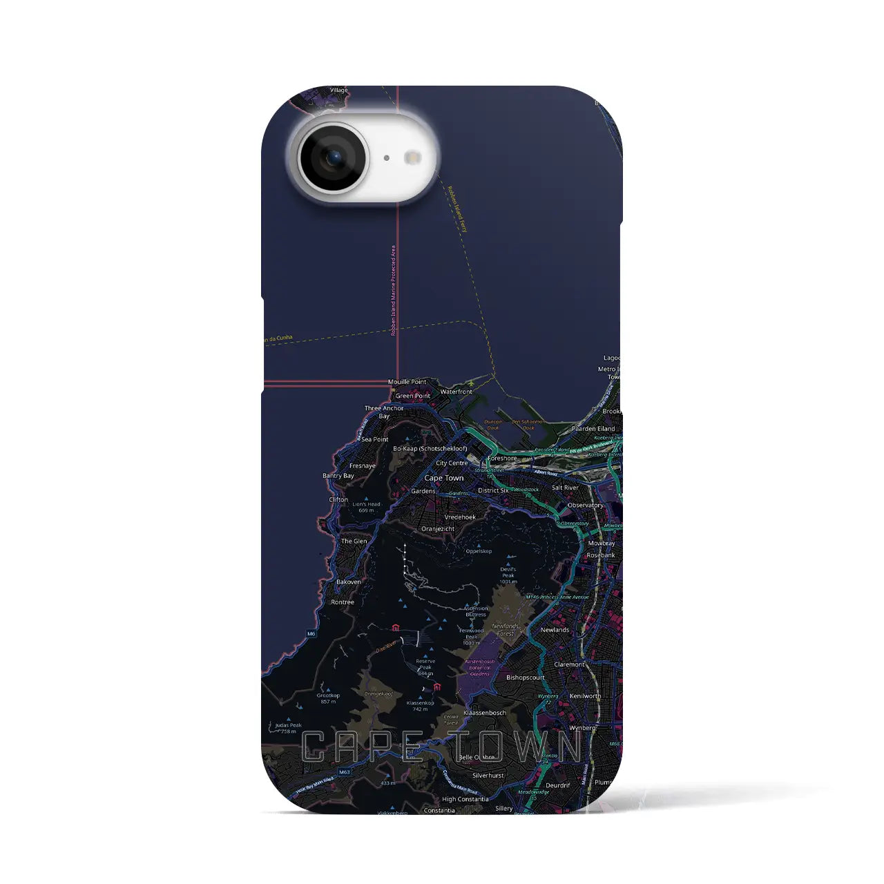 【ケープタウン(南アフリカ)】地図柄iPhoneケース(バックカバータイプ)