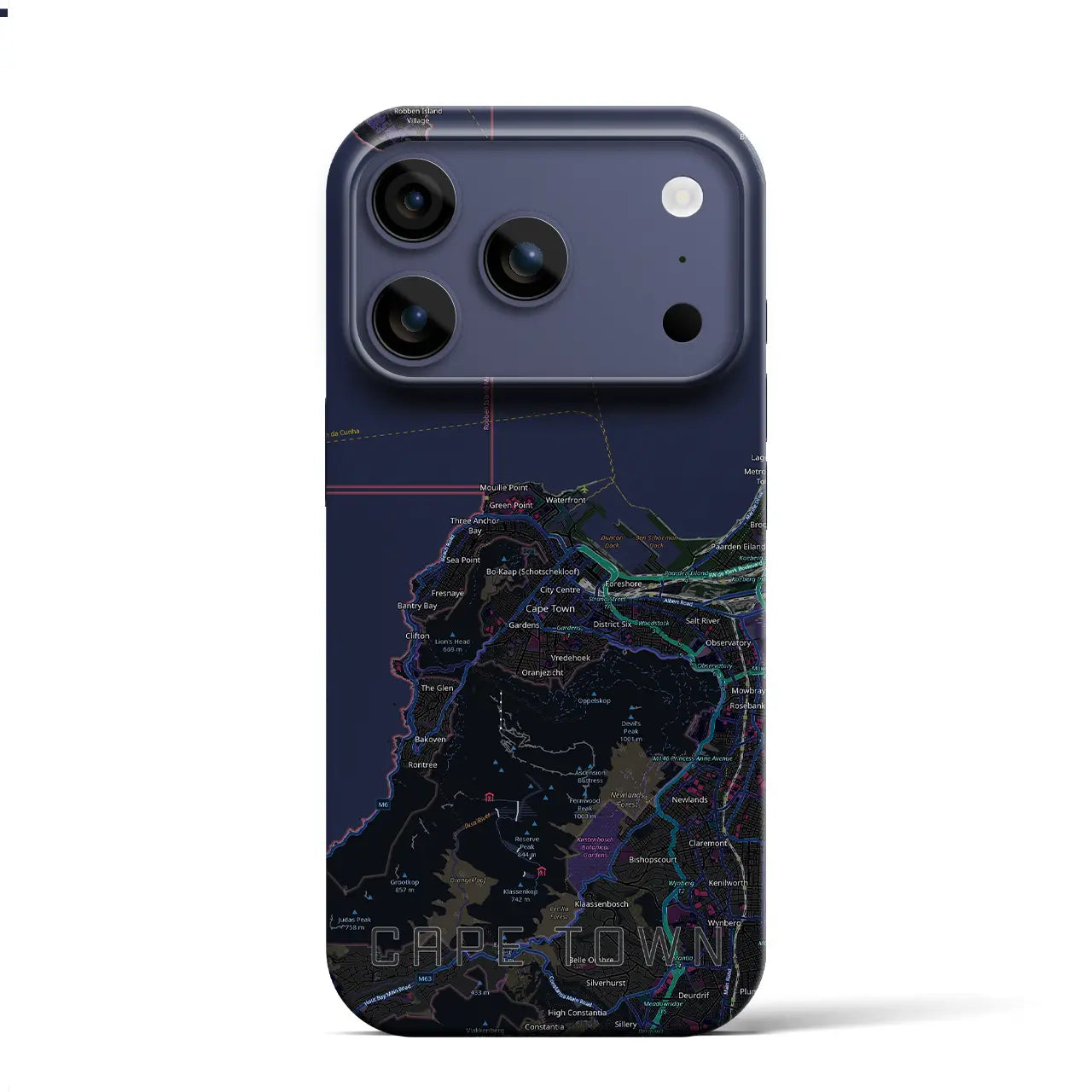 【ケープタウン(南アフリカ)】地図柄iPhoneケース(バックカバータイプ)