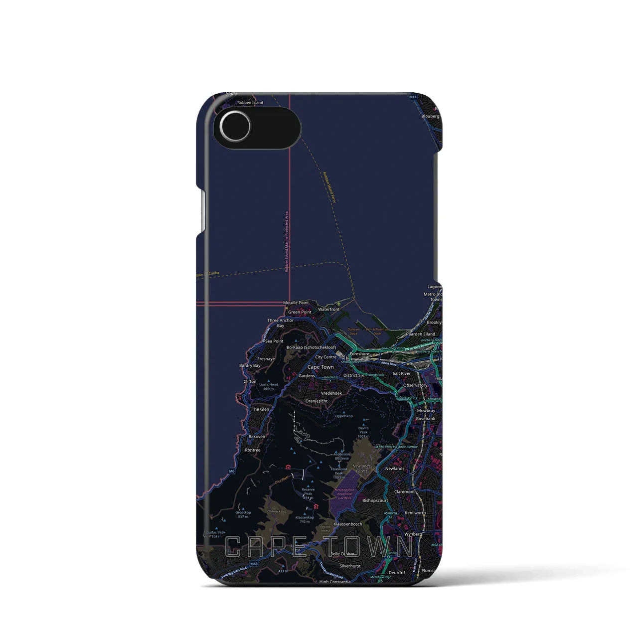【ケープタウン(南アフリカ)】地図柄iPhoneケース(バックカバータイプ)