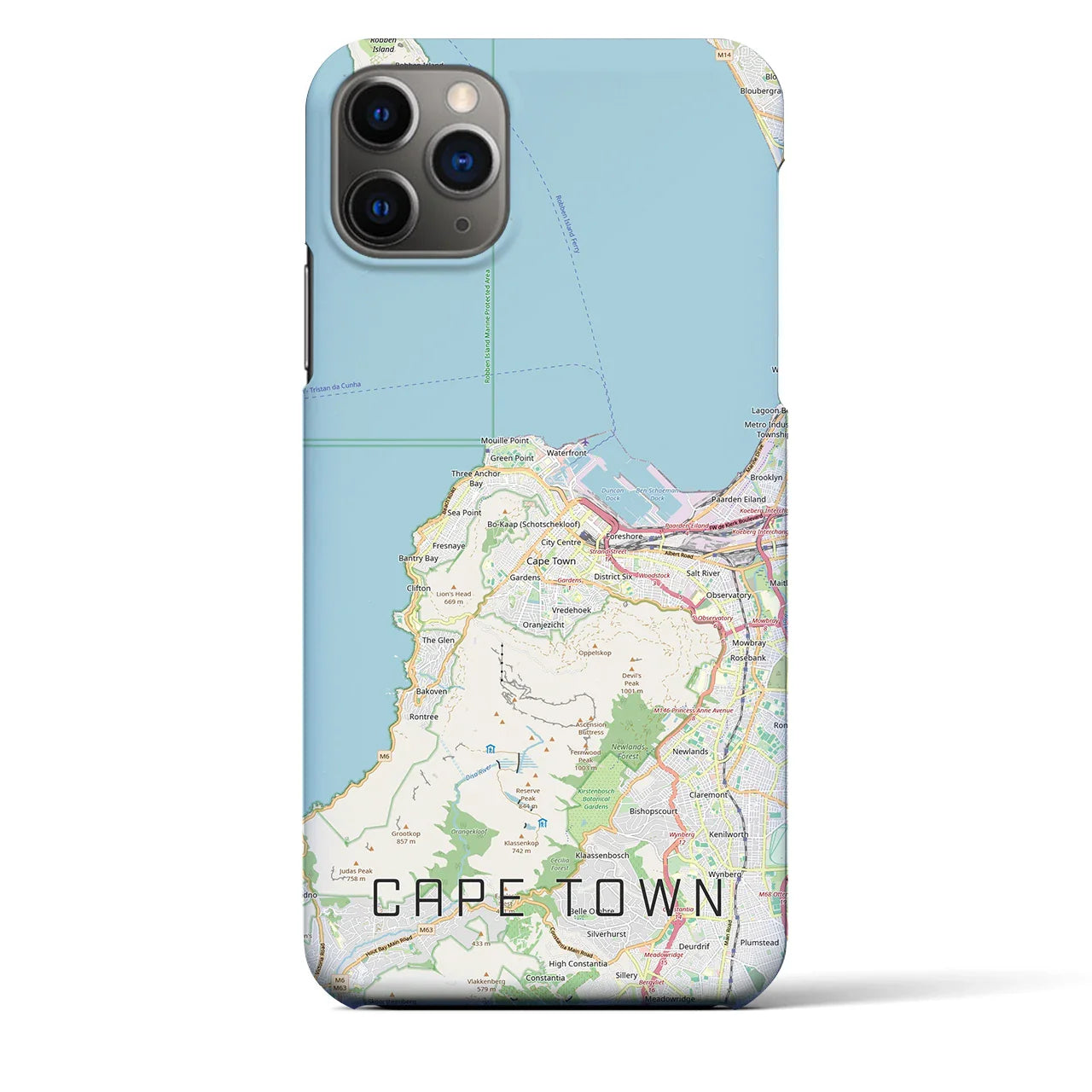 【ケープタウン(南アフリカ)】地図柄iPhoneケース(バックカバータイプ)