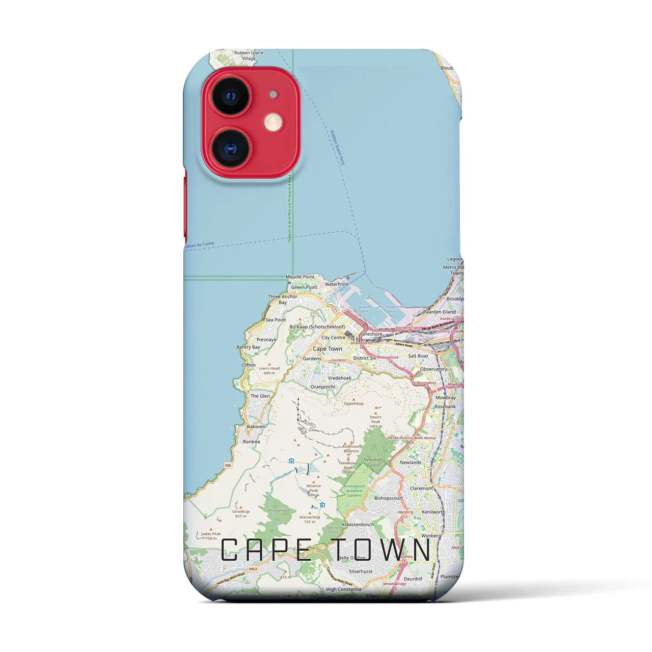 【ケープタウン(南アフリカ)】地図柄iPhoneケース(バックカバータイプ)