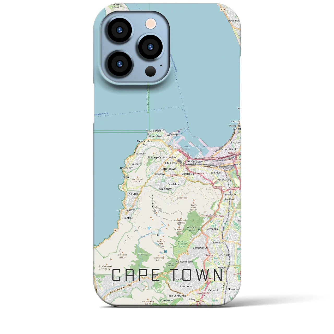 【ケープタウン(南アフリカ)】地図柄iPhoneケース(バックカバータイプ)
