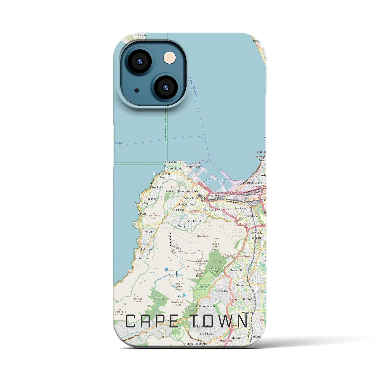 【ケープタウン(南アフリカ)】地図柄iPhoneケース(バックカバータイプ)