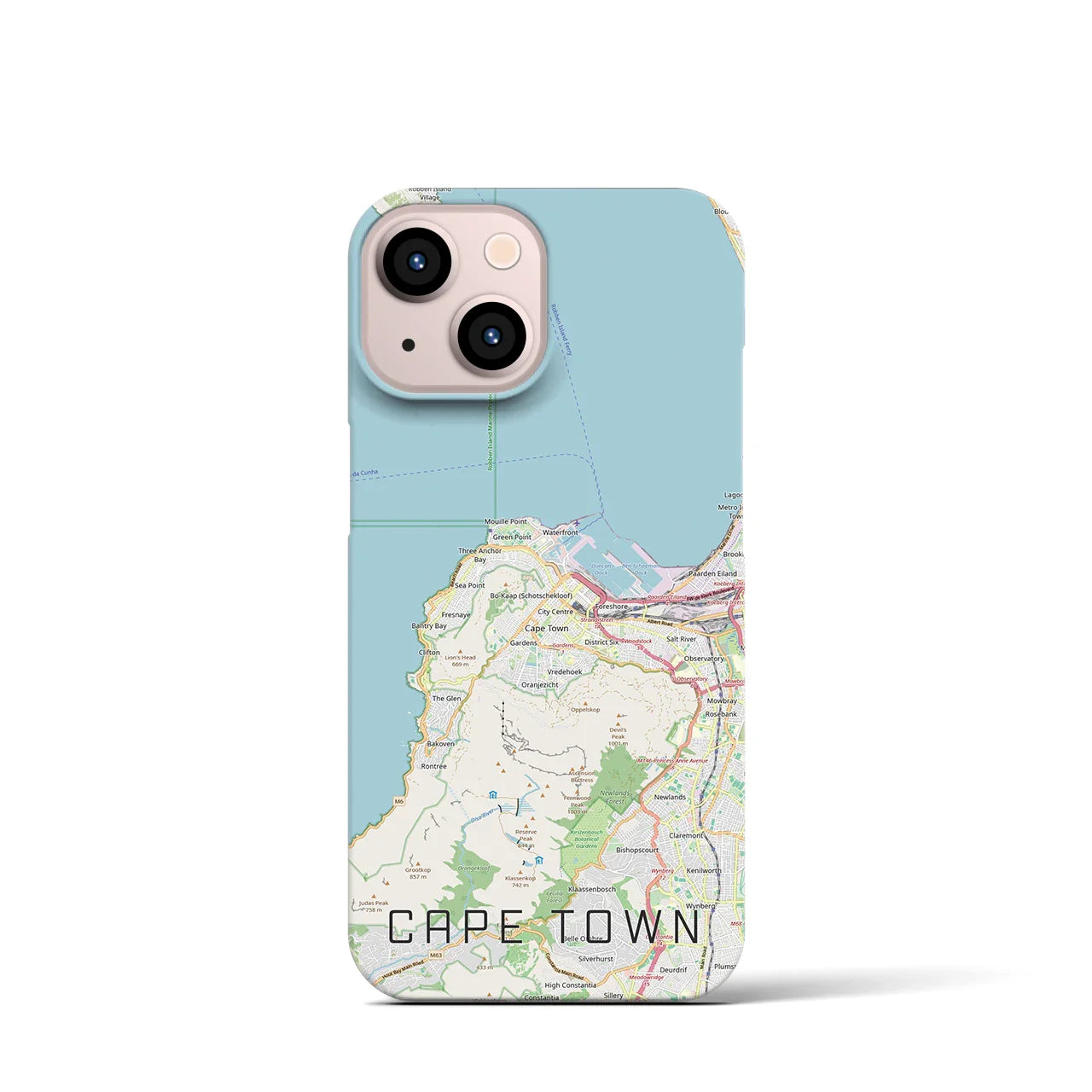 【ケープタウン(南アフリカ)】地図柄iPhoneケース(バックカバータイプ)