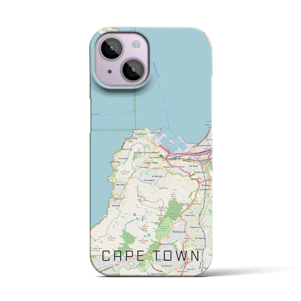 【ケープタウン(南アフリカ)】地図柄iPhoneケース(バックカバータイプ)