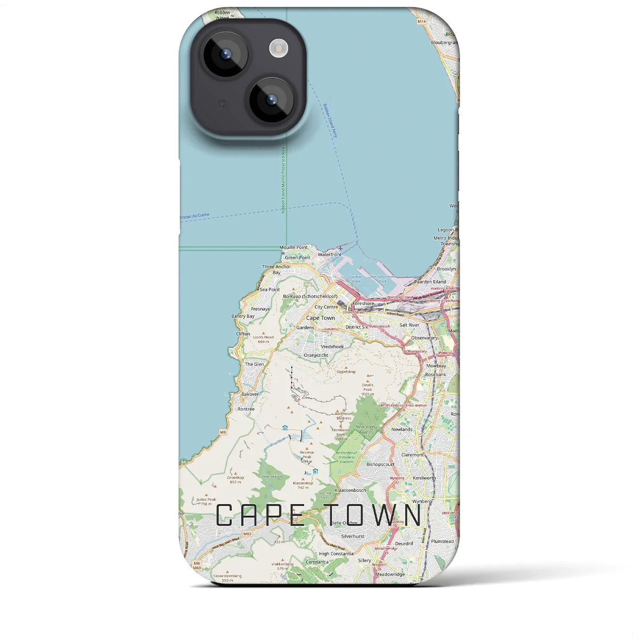 【ケープタウン(南アフリカ)】地図柄iPhoneケース(バックカバータイプ)