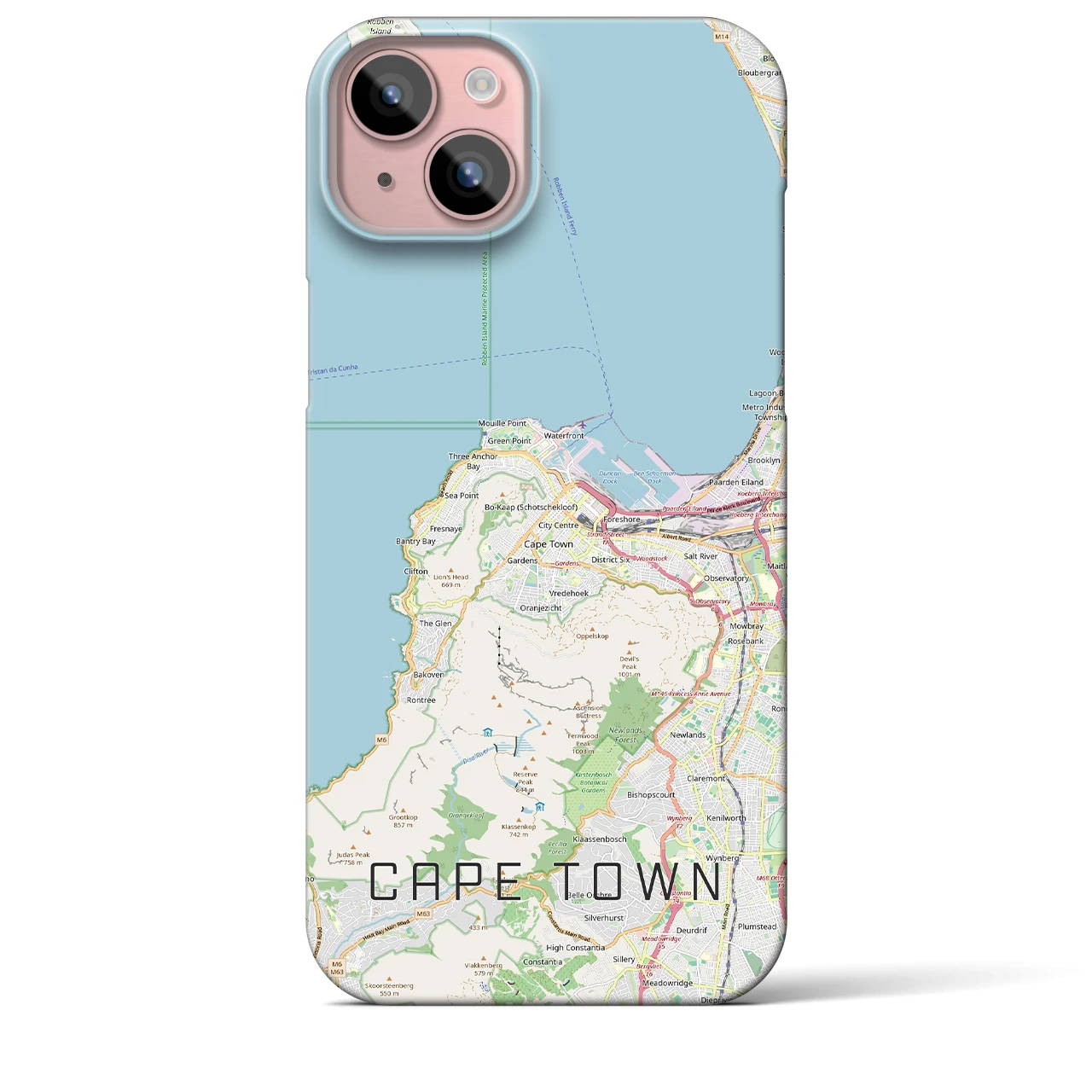 【ケープタウン(南アフリカ)】地図柄iPhoneケース(バックカバータイプ)