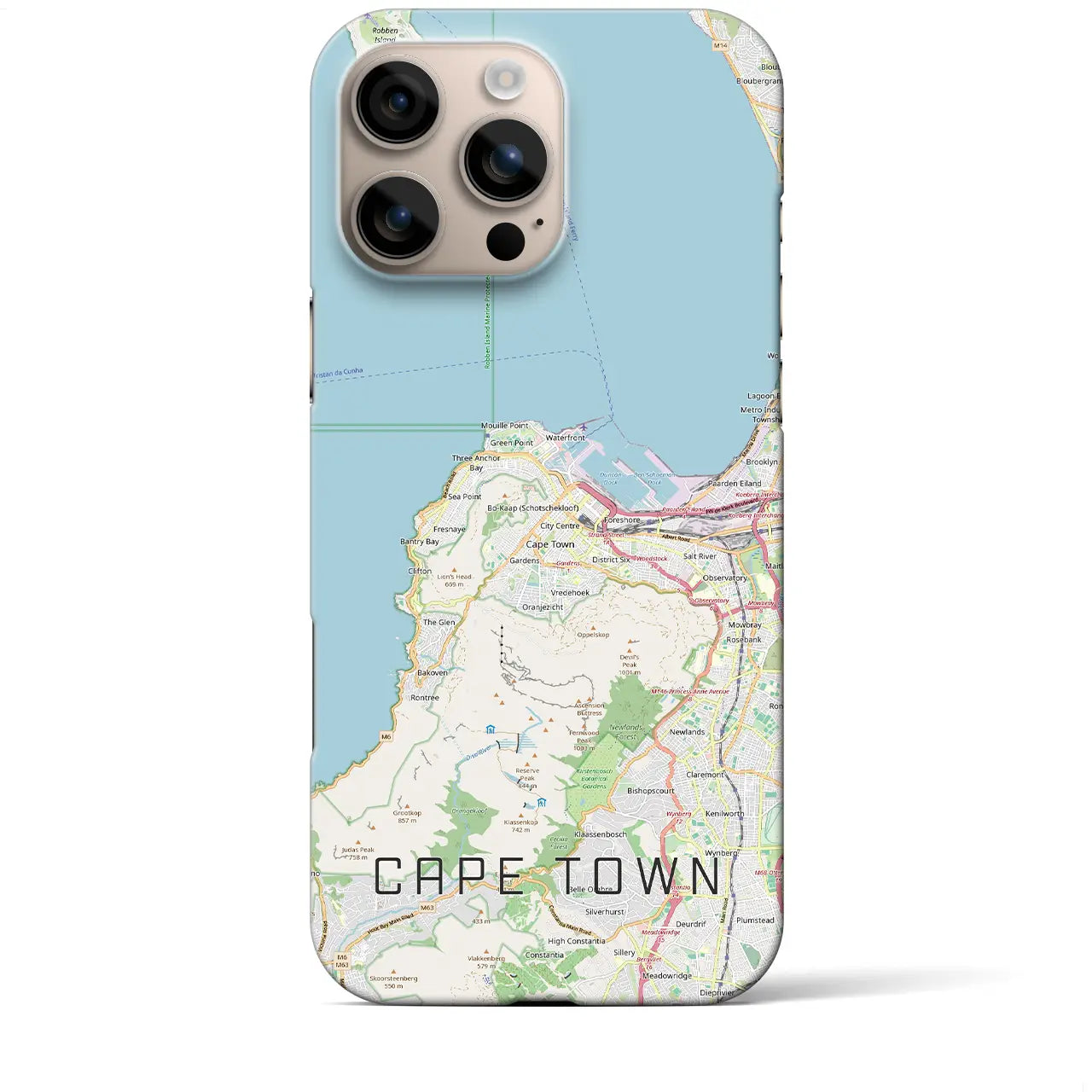 【ケープタウン(南アフリカ)】地図柄iPhoneケース(バックカバータイプ)