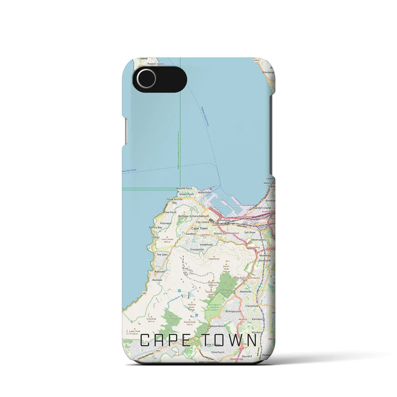 【ケープタウン(南アフリカ)】地図柄iPhoneケース(バックカバータイプ)
