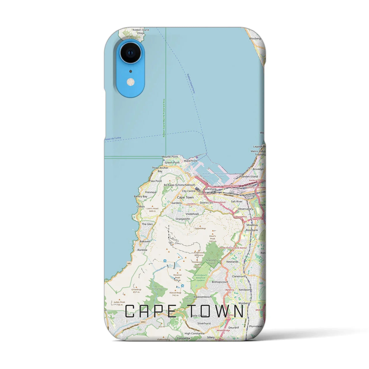 【ケープタウン(南アフリカ)】地図柄iPhoneケース(バックカバータイプ)