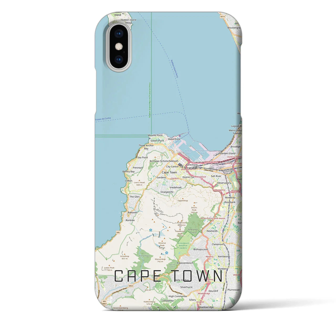 【ケープタウン(南アフリカ)】地図柄iPhoneケース(バックカバータイプ)