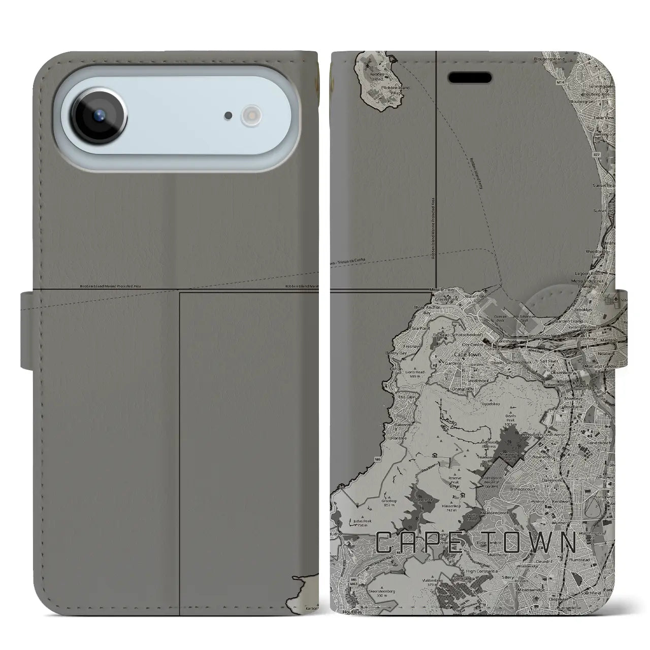 【ケープタウン(南アフリカ)】地図柄iPhoneケース(手帳タイプ)