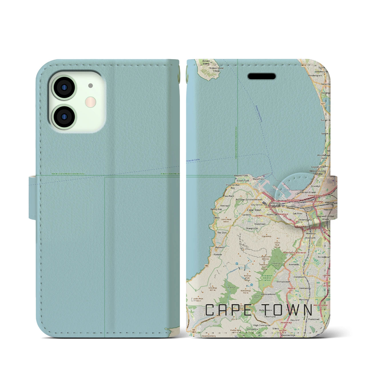 【ケープタウン(南アフリカ)】地図柄iPhoneケース(手帳タイプ)