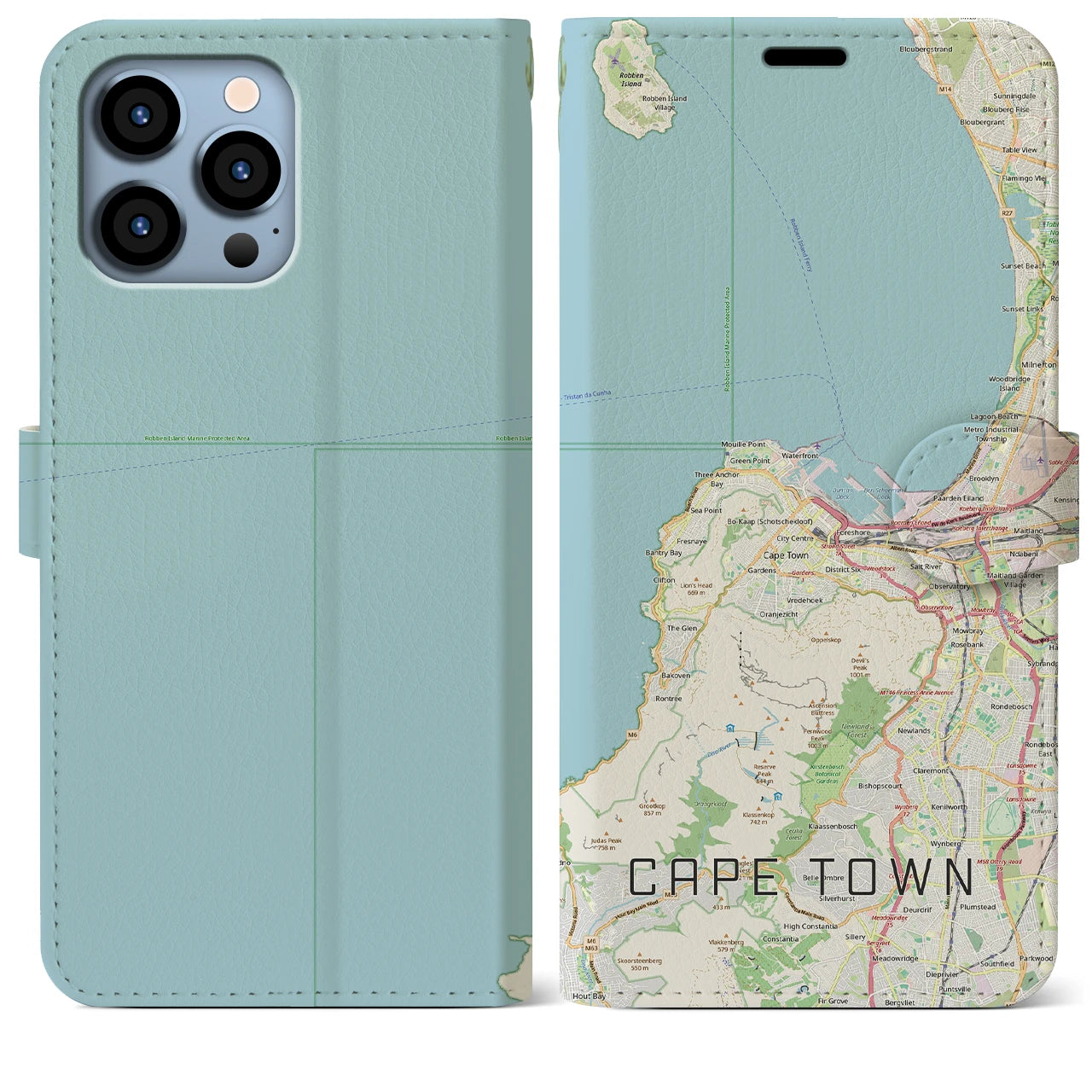【ケープタウン(南アフリカ)】地図柄iPhoneケース(手帳タイプ)
